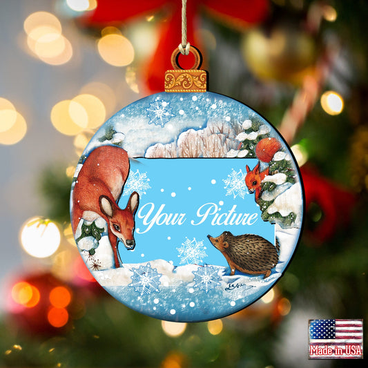 Christmas Ball Picture Frame Ornaments - Ornament for Photo - Christmas Santa Snowman Decor - 8173412PF-3