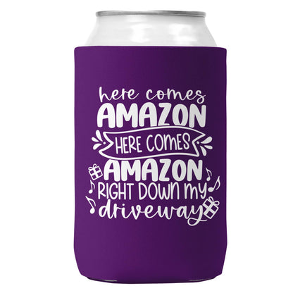 Here Comes Amazon Can Coozie Christmas Can Cooler 12oz Cans-3