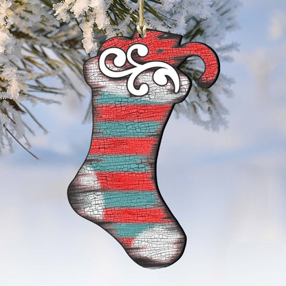 Noel Stocking Wooden Ornaments Christmas by G. DeBrekht - Christmas Decor - 8198802-0