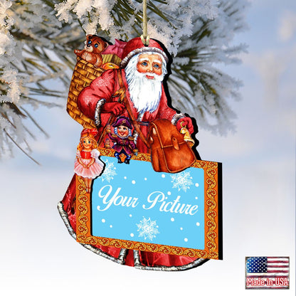 Santa Christmas Picture Frame Ornaments - Ornament for Photo - Christmas Santa Snowman Decor - 8124120PF-2