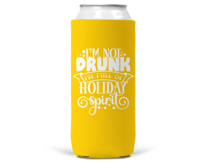 I'm Not Drunk Christmas SLIM CAN Coozie 12oz Slim Can-4
