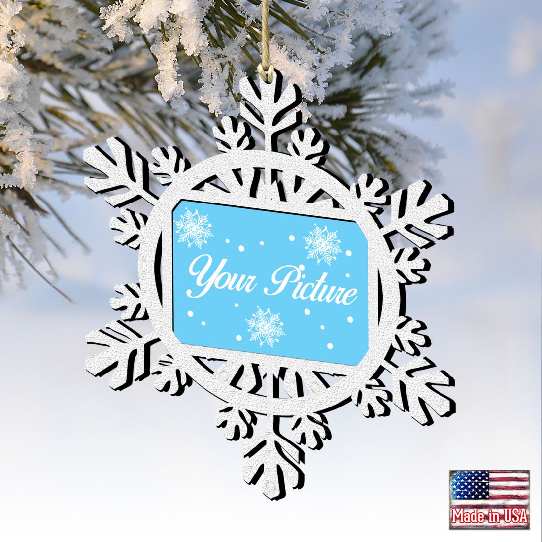 Snowflake Christmas Picture Frame Ornaments - Ornament for Photo by G.DeBrekht - Christmas Decor - 8141151PF-1