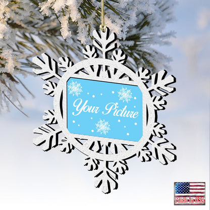 Snowflake Christmas Picture Frame Ornaments - Ornament for Photo by G.DeBrekht - Christmas Decor - 8141151PF-1