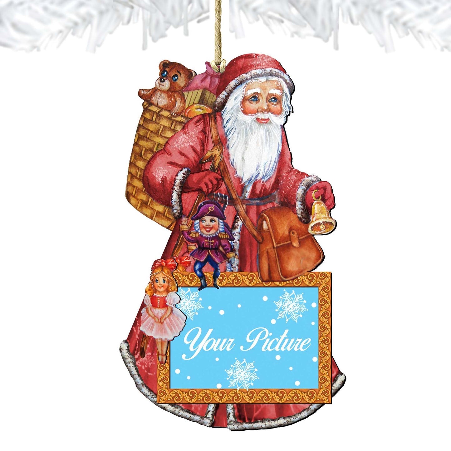 Santa Christmas Picture Frame Ornaments - Ornament for Photo - Christmas Santa Snowman Decor - 8124120PF-3