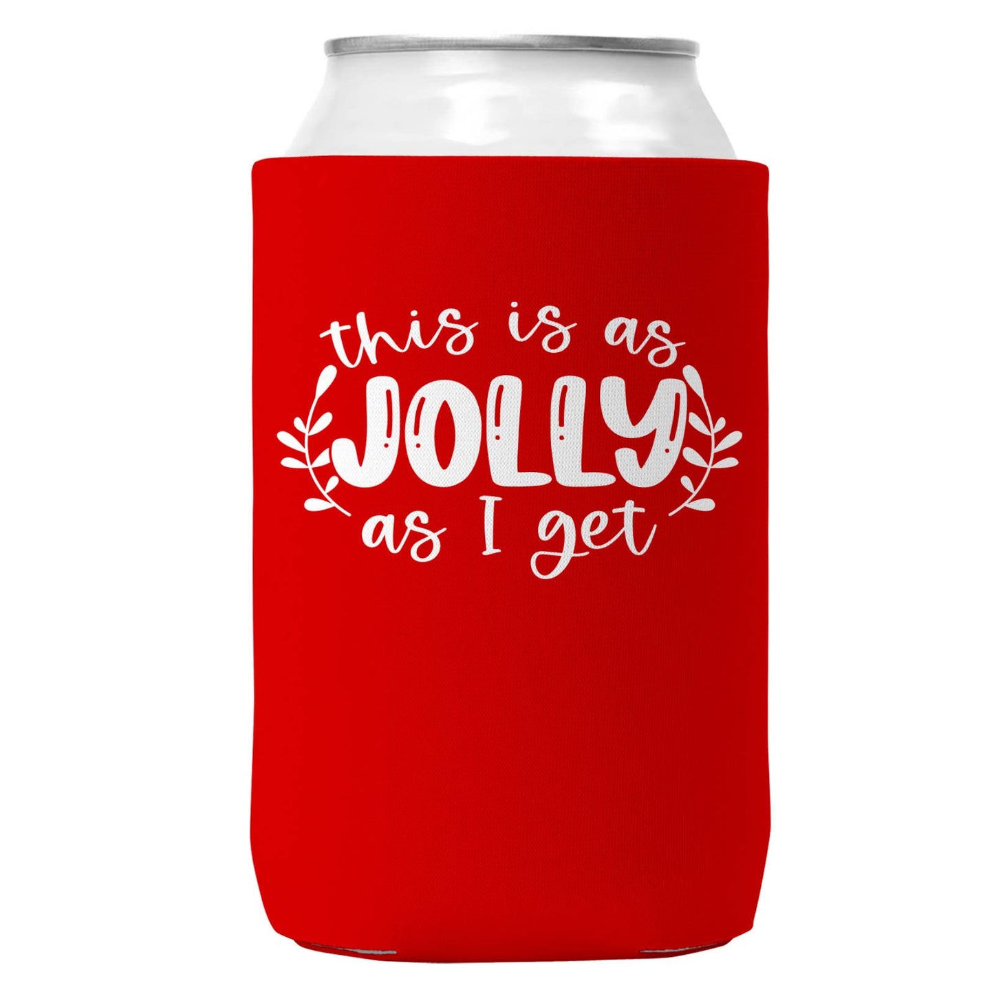 As Jolly As I Get Christmas Can Coozie Cooler 12oz Cans-0