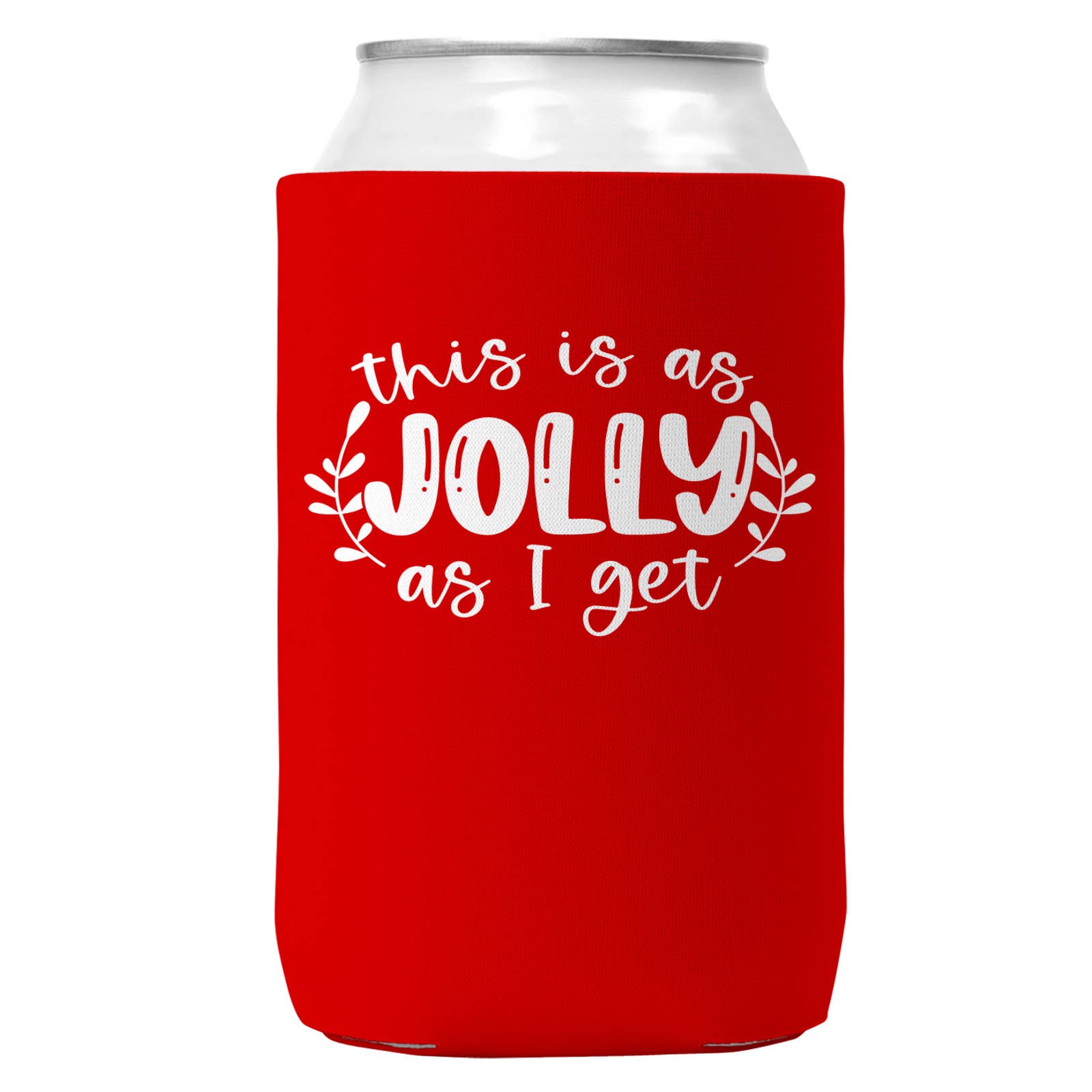 As Jolly As I Get Christmas Can Coozie Cooler 12oz Cans-0