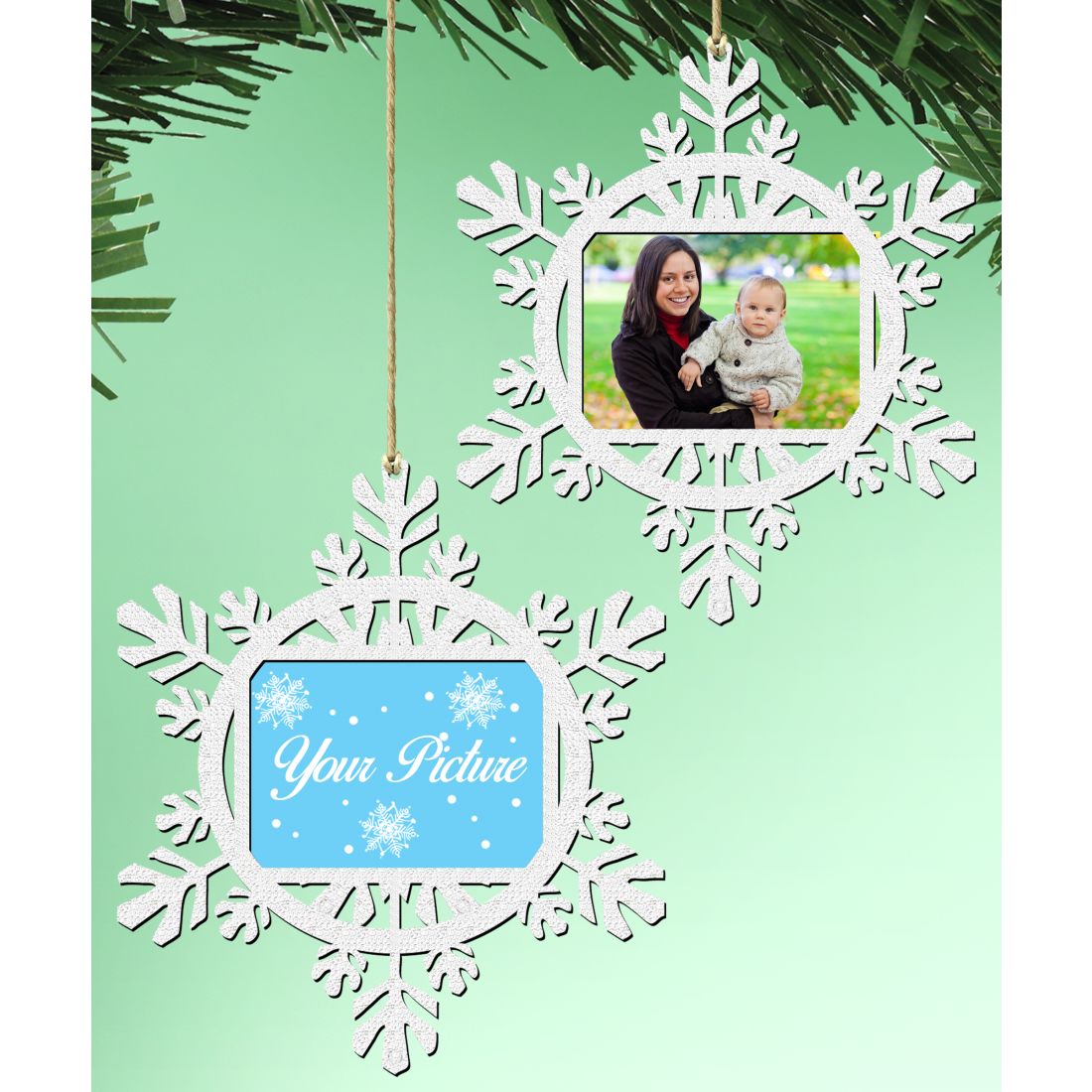 Snowflake Christmas Picture Frame Ornaments - Ornament for Photo by G.DeBrekht - Christmas Decor - 8141151PF-0