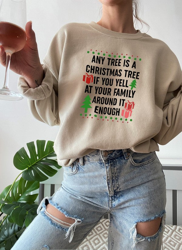 Any Tree Is A Christmas Tree Sweat Shirt-2
