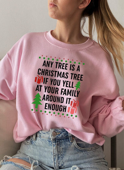 Any Tree Is A Christmas Tree Sweat Shirt-0