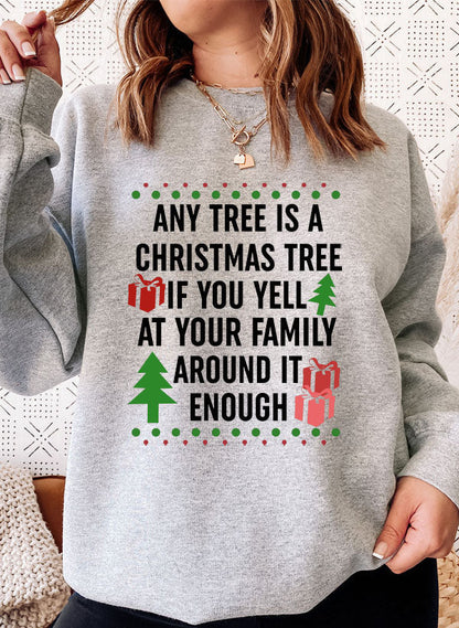 Any Tree Is A Christmas Tree Sweat Shirt-3