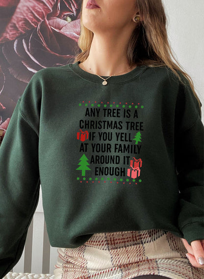 Any Tree Is A Christmas Tree Sweat Shirt-1