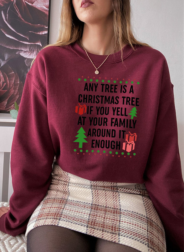 Any Tree Is A Christmas Tree Sweat Shirt-4