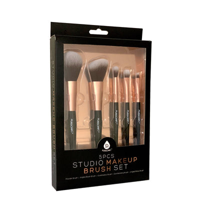 5 Pcs Studio Makeup Brush Set (Black)-4