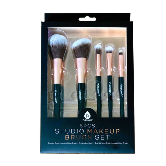 5 Pcs Studio Makeup Brush Set (Black)-0