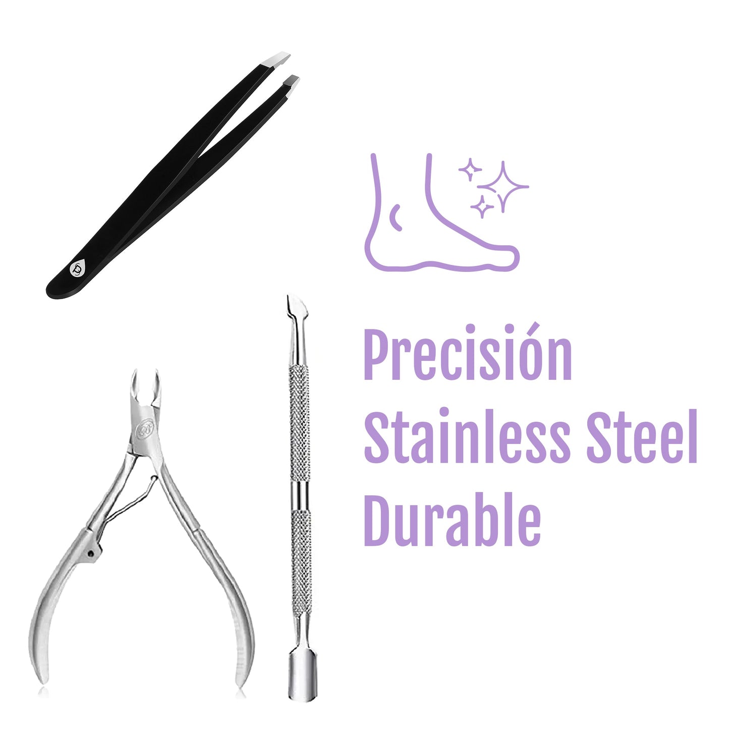 Precision Perfection Bundle: Slant Tip Tweezer + Salon-Grade Nail Care Kit-3