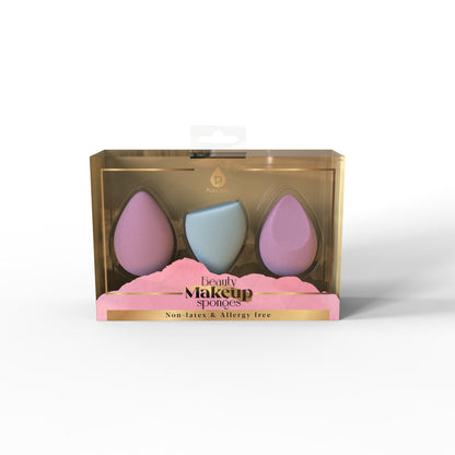 3-Pack Beauty Makeup Sponges – Multi-Shape Blenders for Flawless Application-0