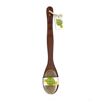 Bath Body Brush With Long Bamboo Handle-2