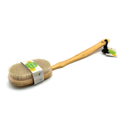 Bath Body Brush With Long Bamboo Handle-3