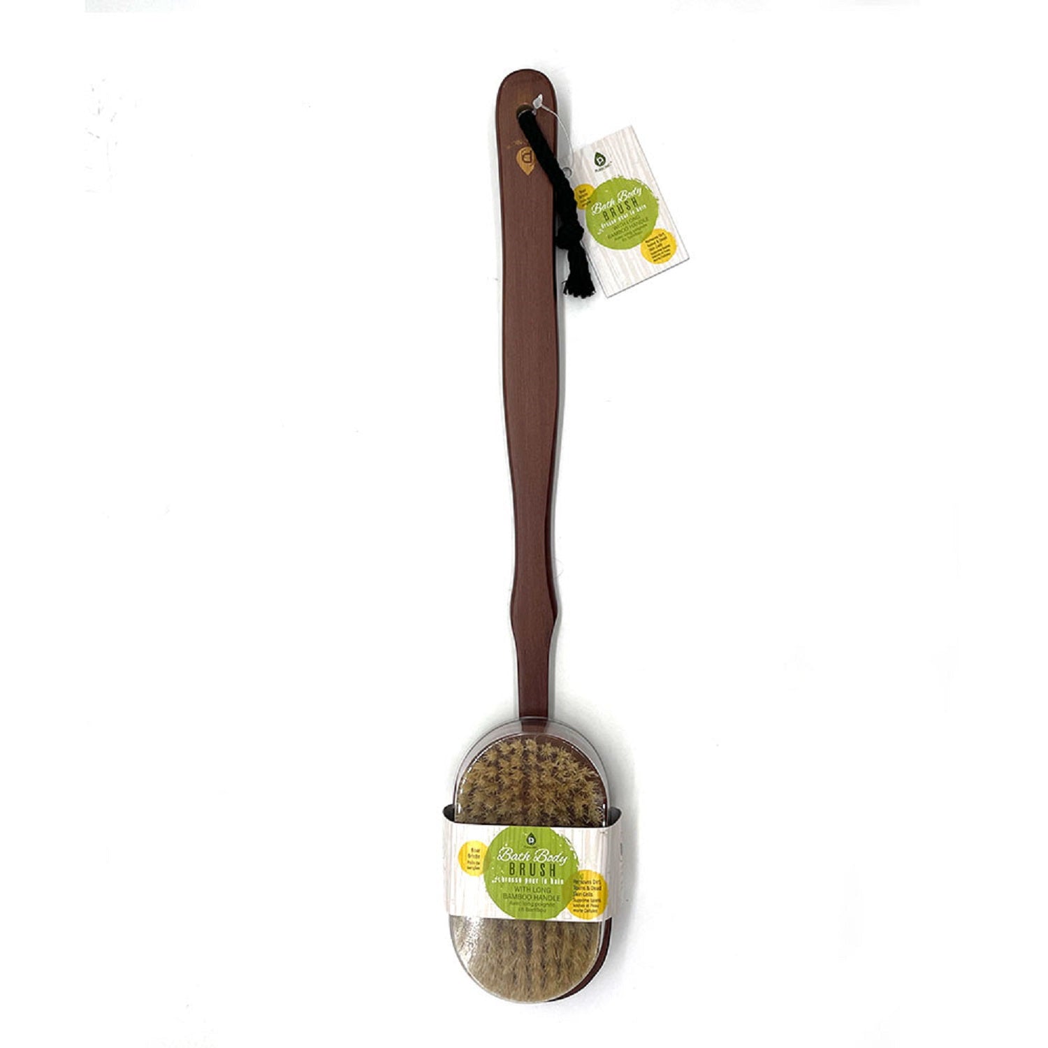 Bath Body Brush With Long Bamboo Handle-2