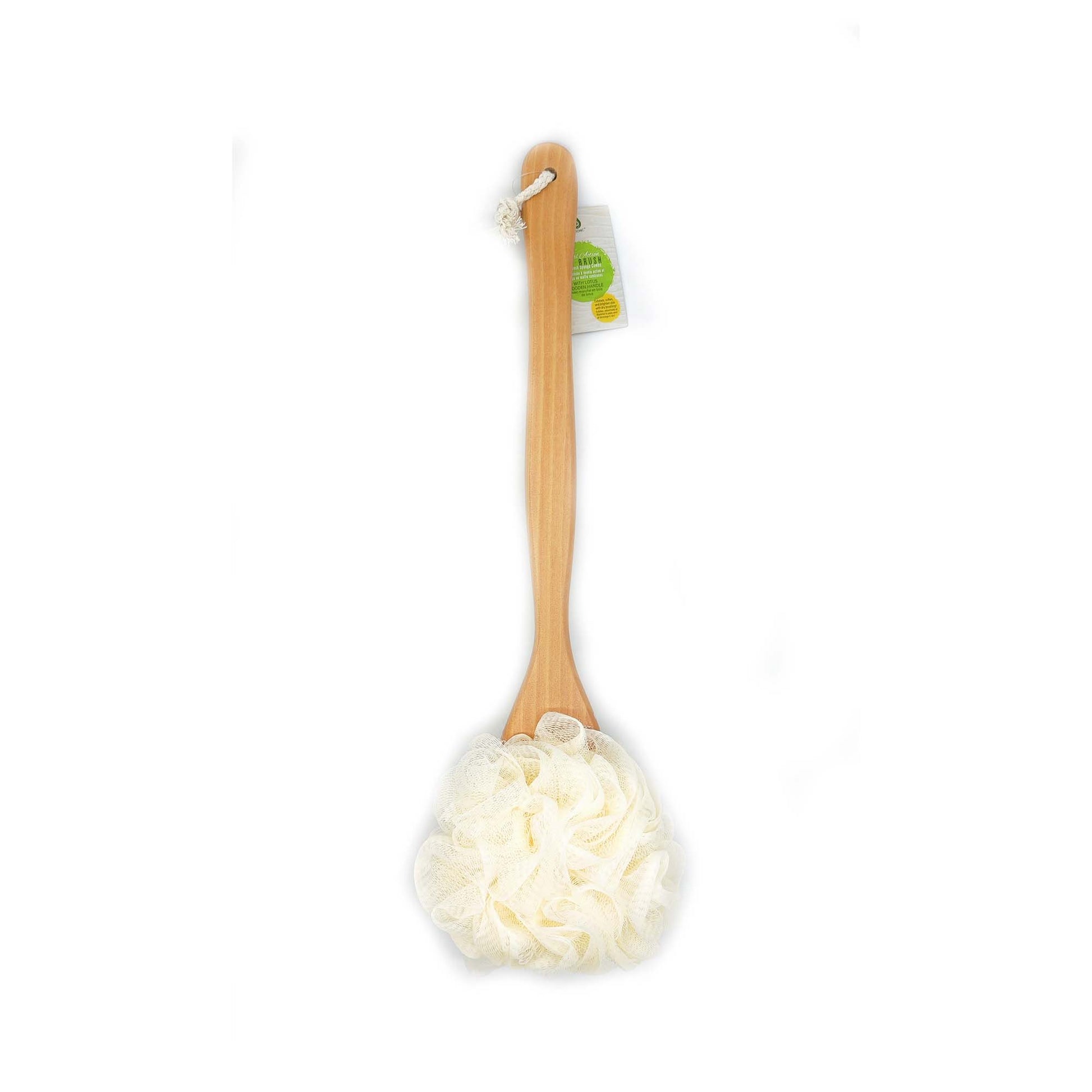 Dual Action Dry Brush & Mesh Sponge Combo with Lotus Wooden Handle-1