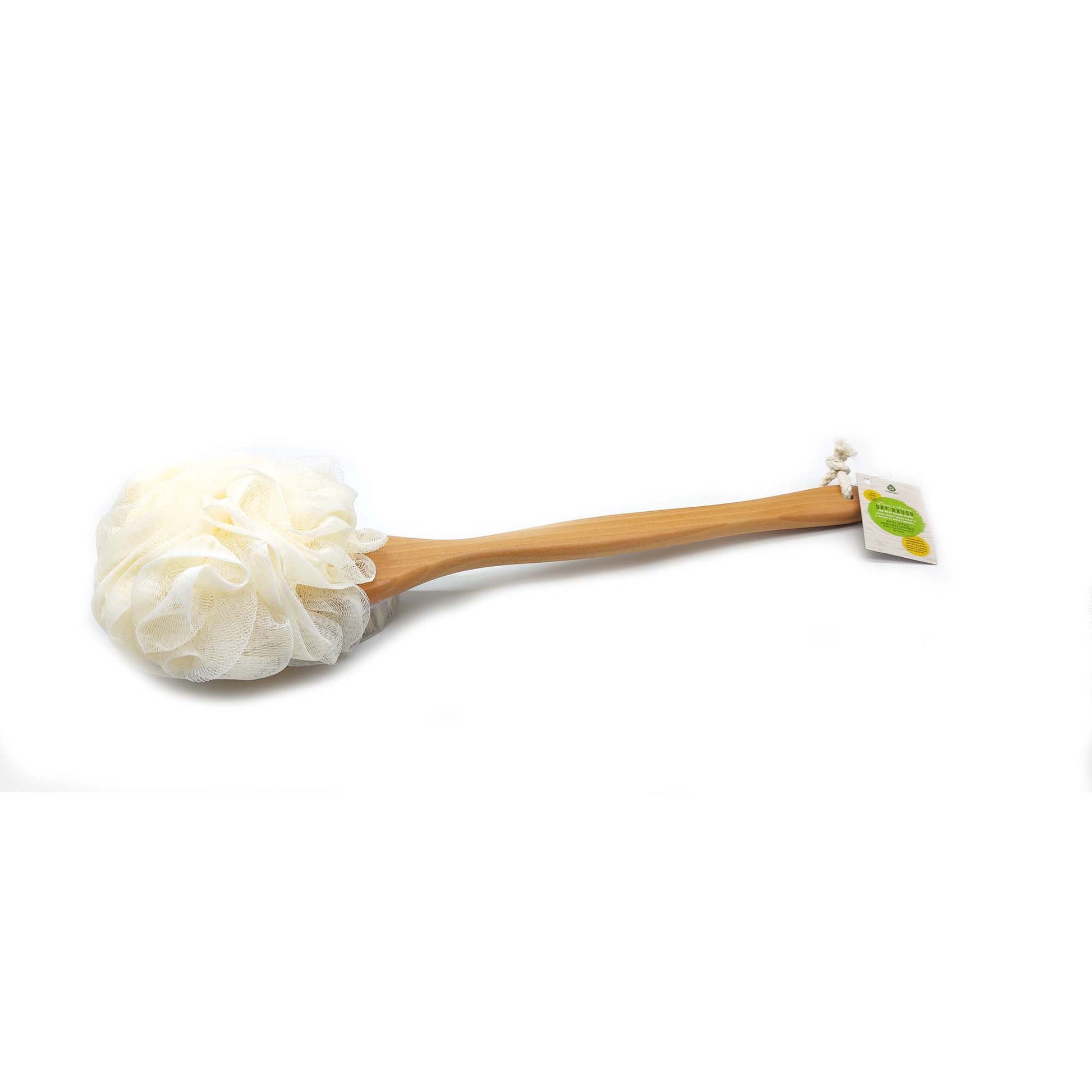 Dual Action Dry Brush & Mesh Sponge Combo with Lotus Wooden Handle-2