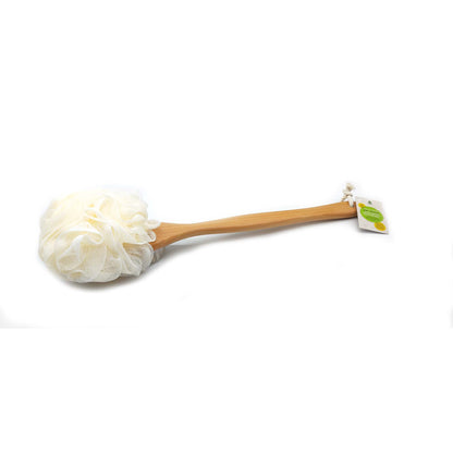 Dual Action Dry Brush & Mesh Sponge Combo with Lotus Wooden Handle-2