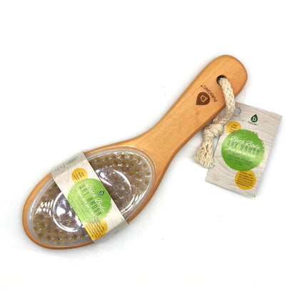 Bath Body Brush With Lotus Wooden Handle-3