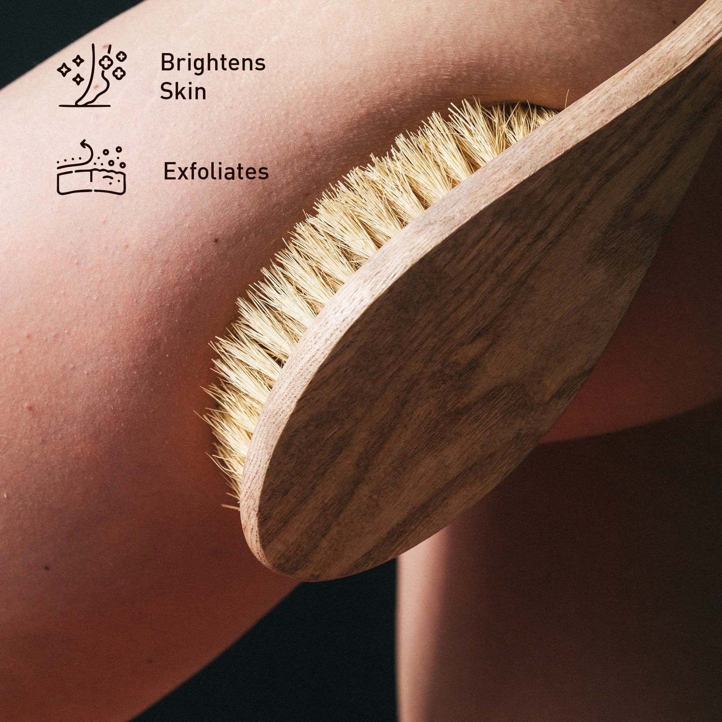 Bath Body Brush With Lotus Wooden Handle-1