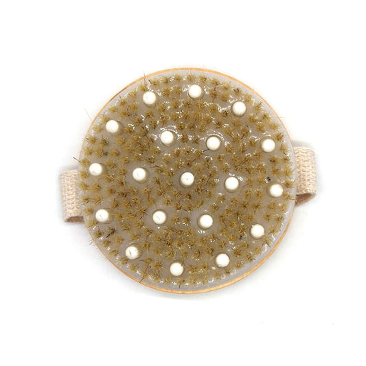 Bath Brush and Rubber Massager with Lotus wooden handle-0