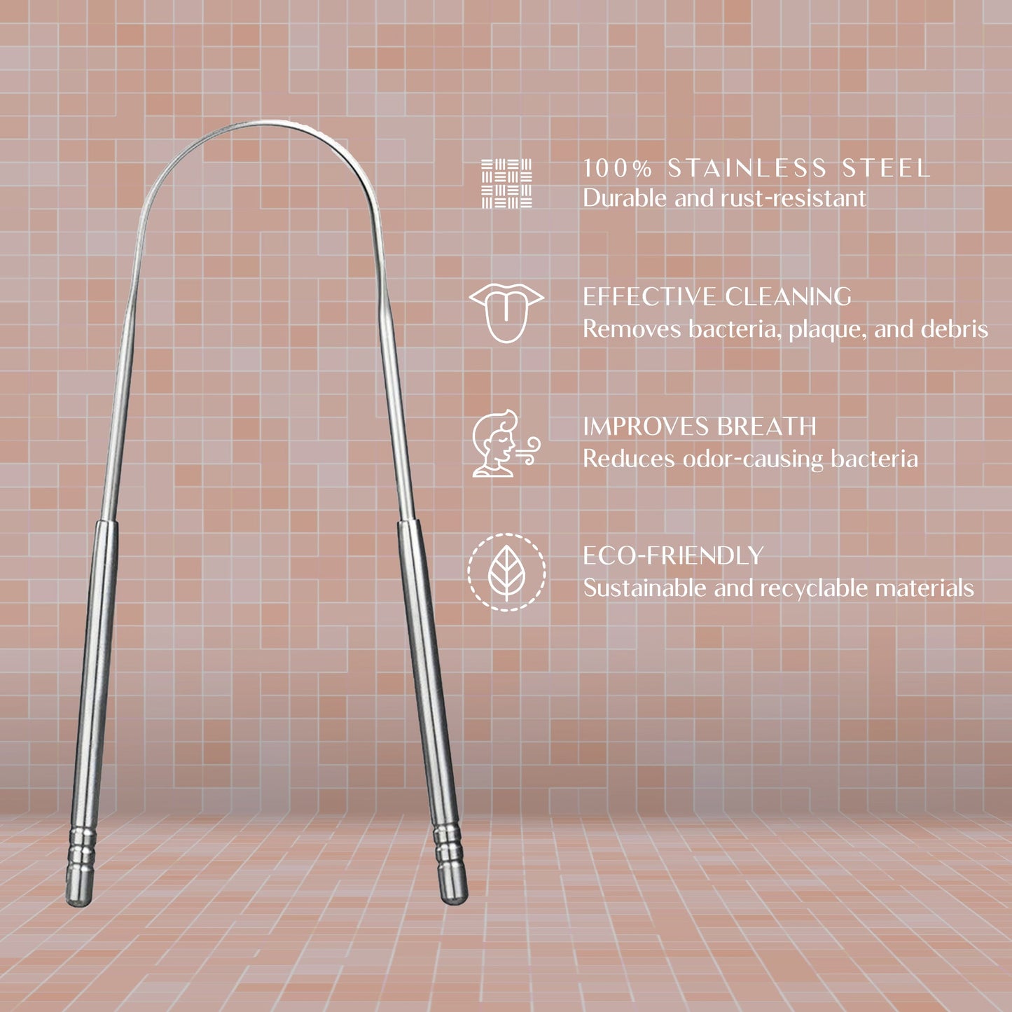 Stainless Steel Tongue Scraper – For Fresh Breath & a Healthier Mouth-2