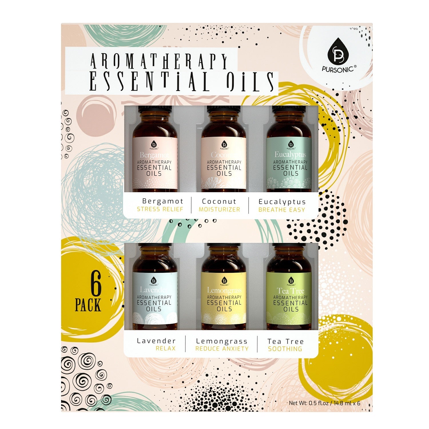 6 Pack of Aromatherapy Essential Oils-0
