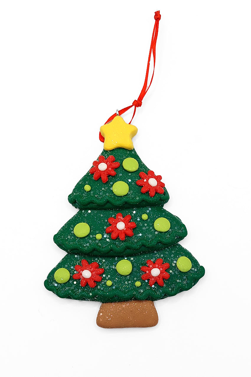Christmas Ornament - Glossy Gingerbread Christmas Tree. Wizardi Festive Decoration F07-N2-6-A2585A-1