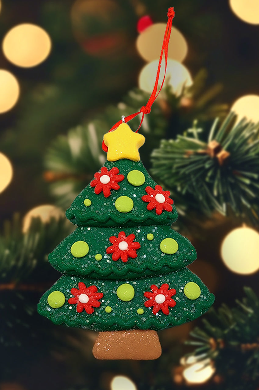 Christmas Ornament - Glossy Gingerbread Christmas Tree. Wizardi Festive Decoration F07-N2-6-A2585A-0