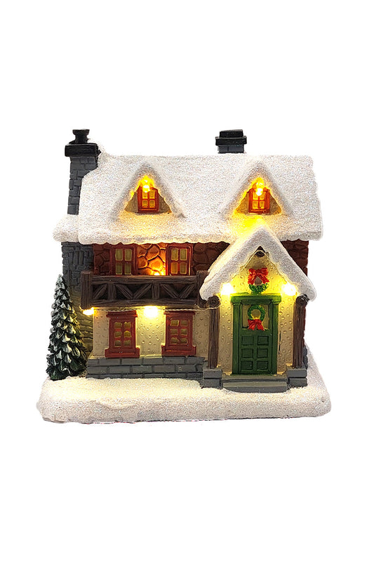 Christmas Cabin with Lights - Christmas Village Collection by Wizardi F07-N6-1B-0
