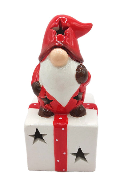 Christmas Ceramic Ornament - Christmas Gift with Gnome by Wizardi F07N7-8-1