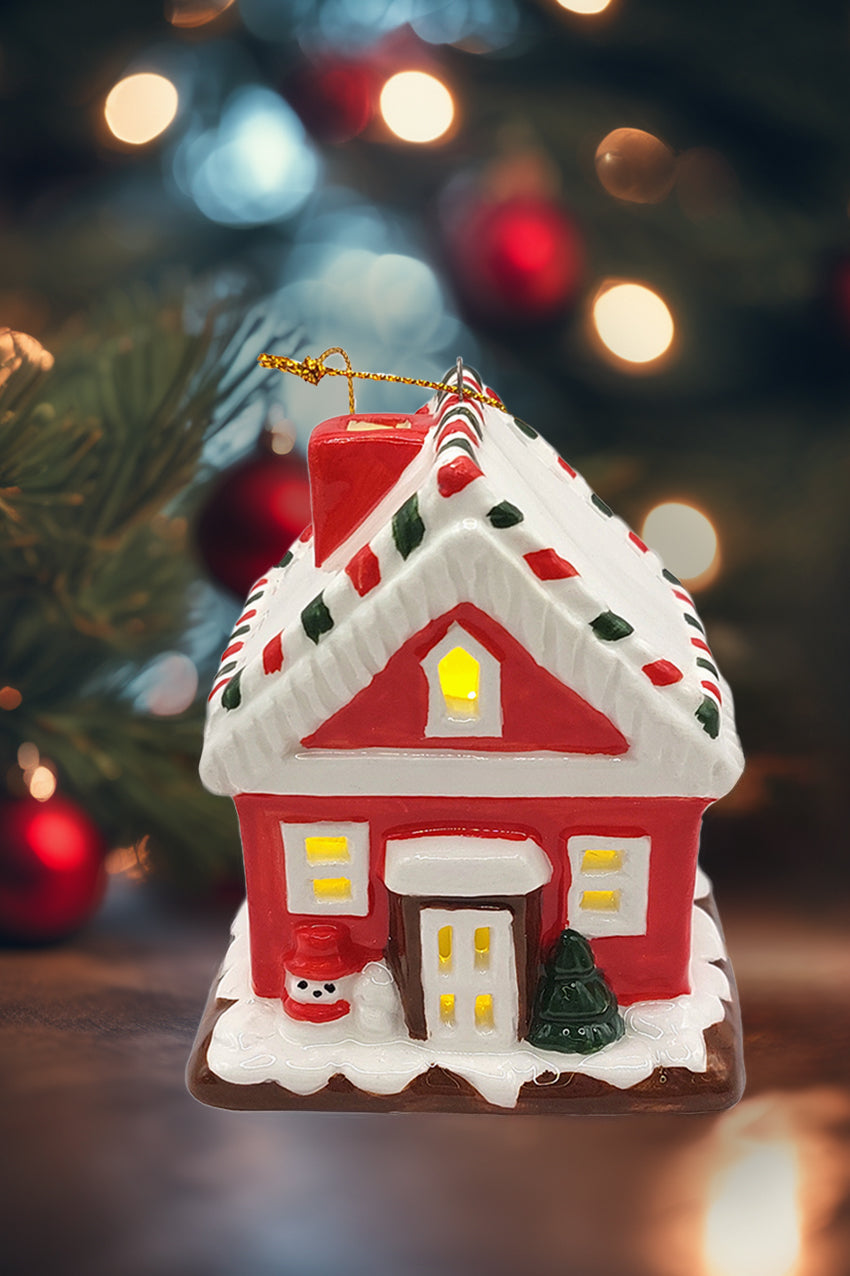 Christmas Ceramic Ornament - Mini Christmas House by Wizardi F07N7-11-0