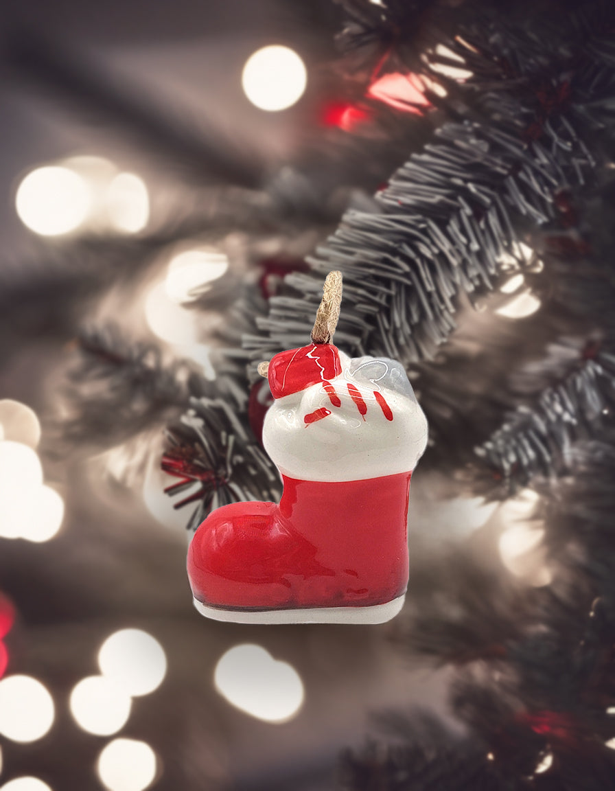 Christmas Ceramic Ornament - Christmas Boot by Wizardi F07N7-21-0