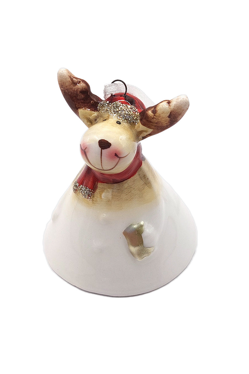 Christmas Ceramic Bell Ornament - Reindeer by Wizardi F07N7-23-1