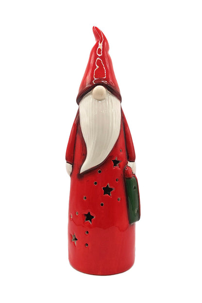 Christmas Ceramic Ornament - Red Gnome by Wizardi F07N7-1-1