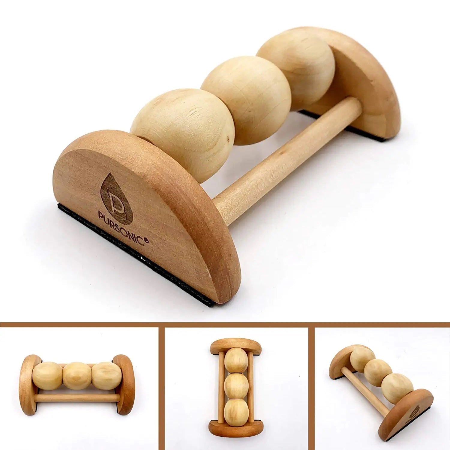 All Natural Wooden Foot Massager Roller-2