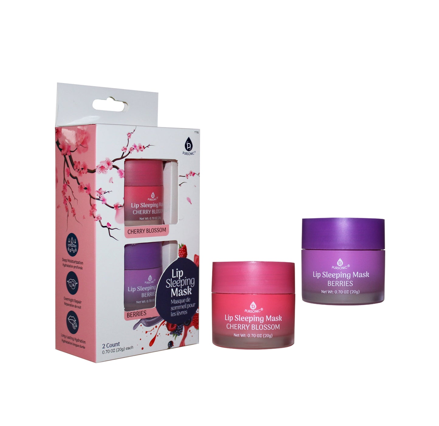 Lip Sleeping Mask 2 Pack- Cherry Blossom & Berries-0