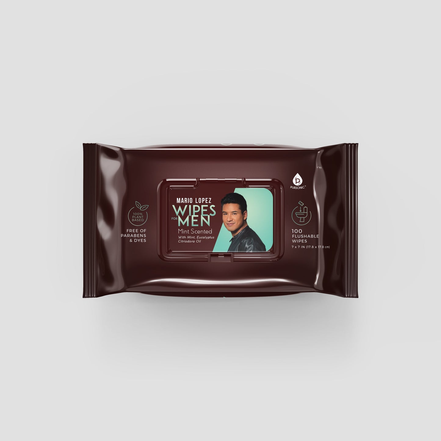 Mario Lopez 100% Plant Based Man Wipes, Mint Scented, Flushable wipes, 100 Count-0