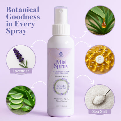 Mist Spray with 100% Natural Essential Oils – Lavender & Sea Salt Aromatherapy-4