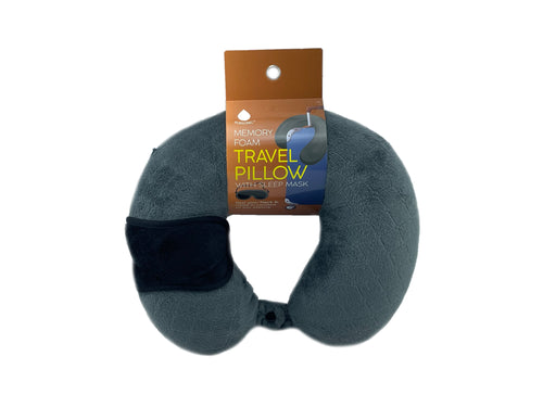 Memory Foam Travel Pillow with Sleep Mask-0