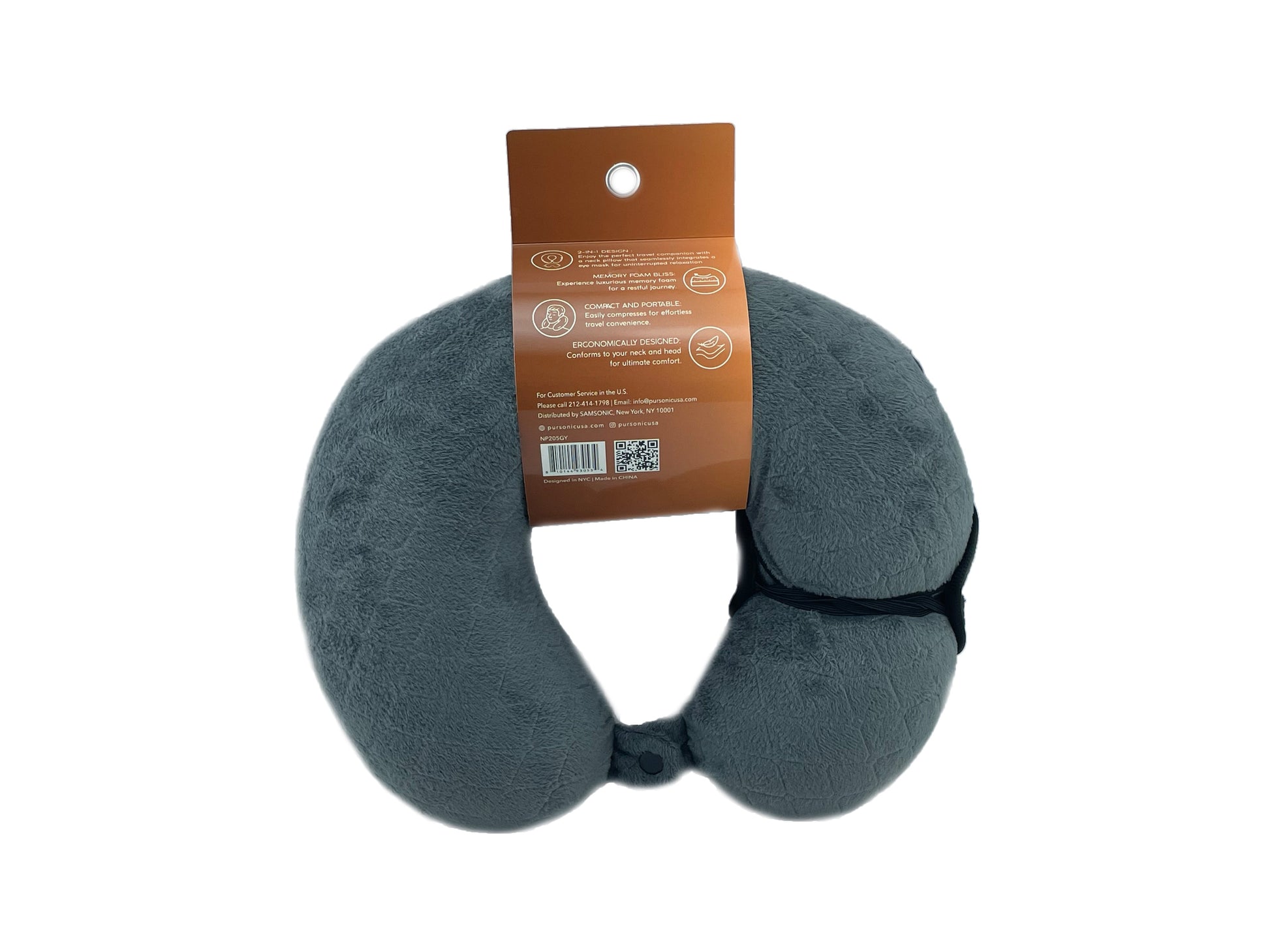 Memory Foam Travel Pillow with Sleep Mask-1
