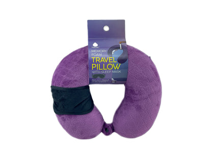 Memory Foam Travel Pillow with Sleep Mask-3
