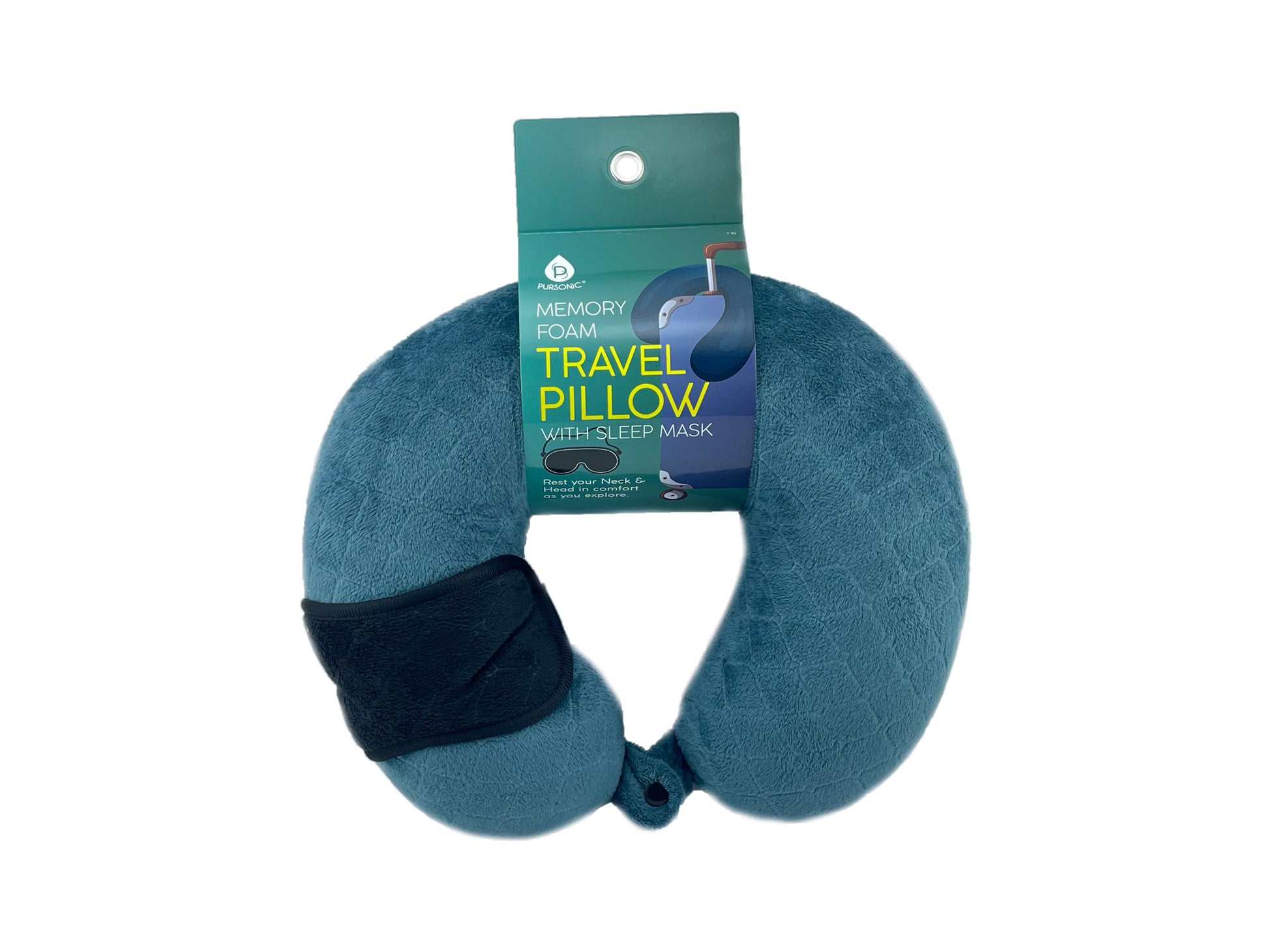 Memory Foam Travel Pillow with Sleep Mask-5