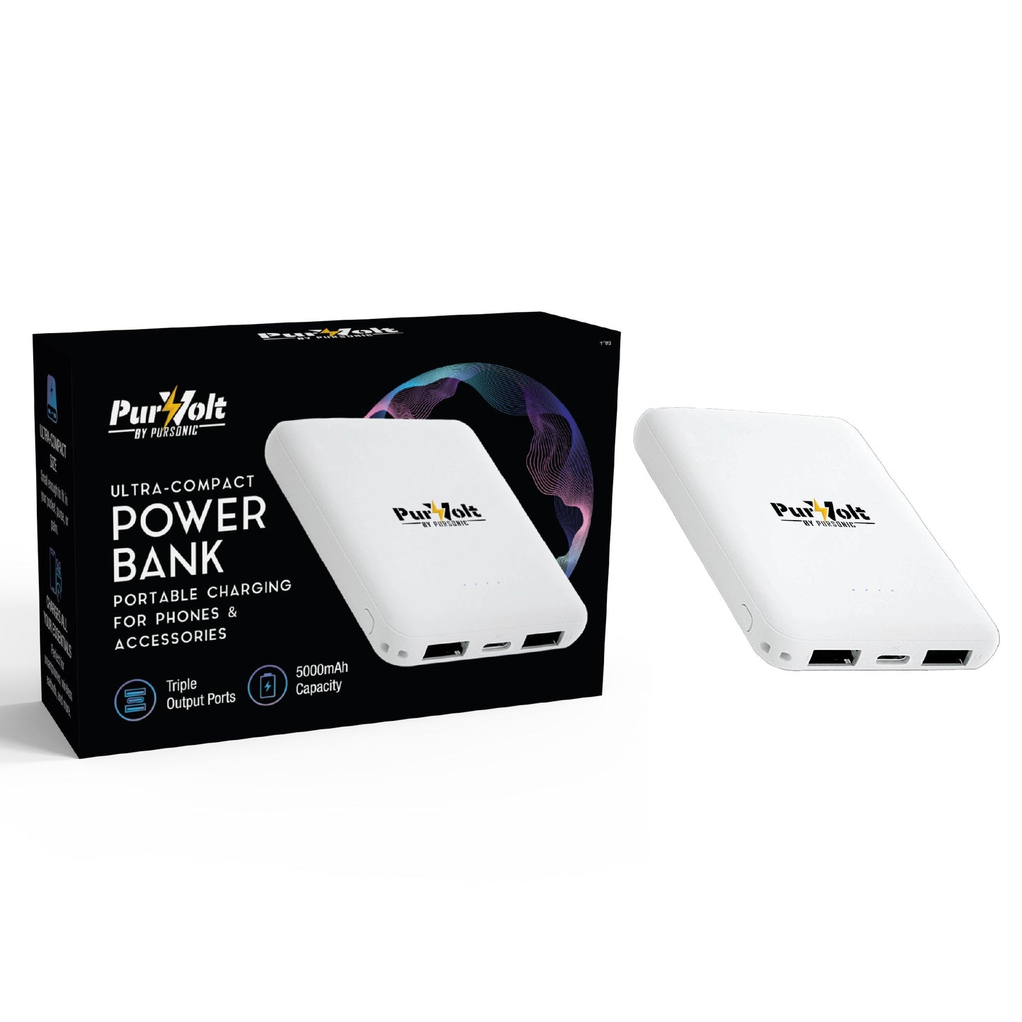 Pursonic Ultra-Compact Wireless Power Bank – 5000mAh Portable Charger with Wireless Output-0