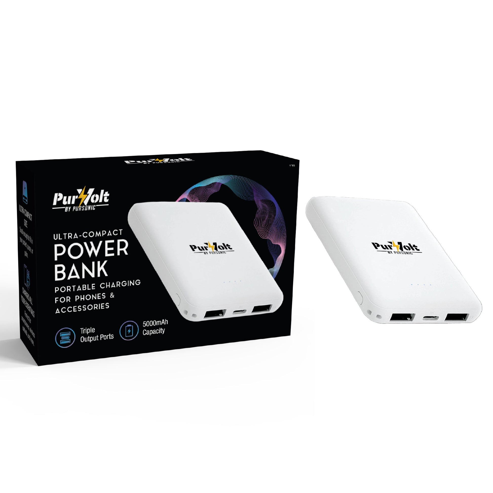Pursonic Ultra-Compact Wireless Power Bank – 5000mAh Portable Charger with Wireless Output-0
