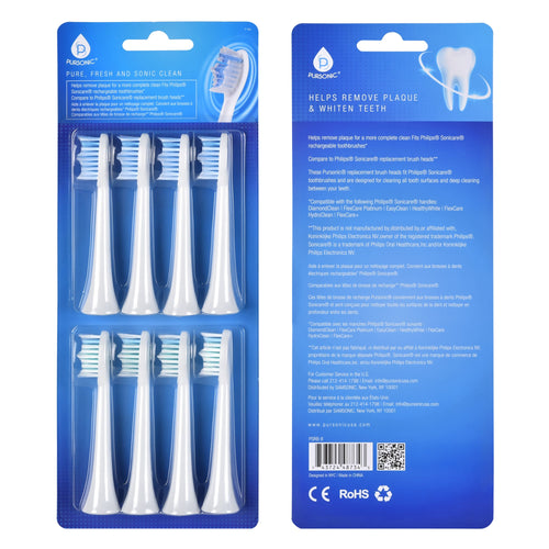 Pursonic Replacement Toothbrush Heads, Compatible with Sonicare Electric Toothbrush 8 Pack-0